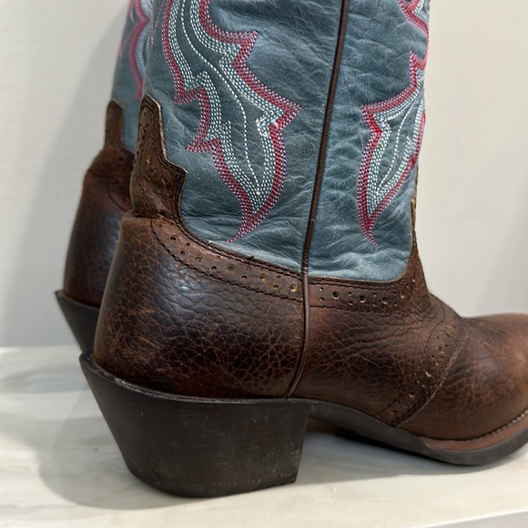 Justin Cowgirl Western Dark Brown Rawhide Boots L7305 Size 7 B Brown,Steel Blue - Picture 5 of 12